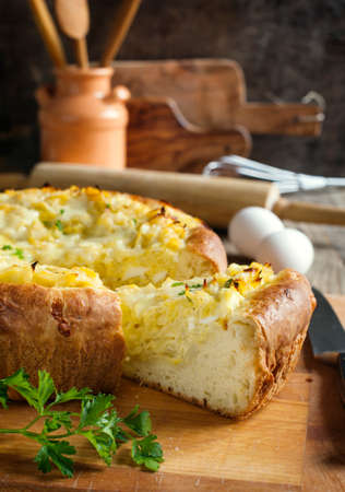 Cabbage and eggs pieの写真素材