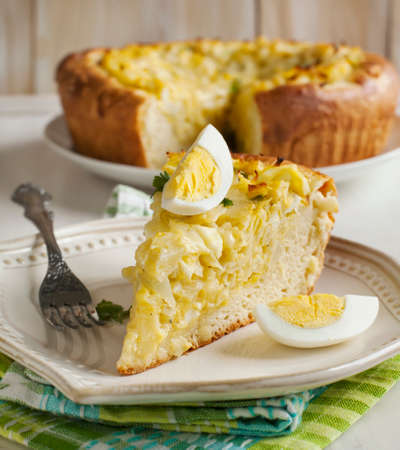 Cabbage and eggs pieの写真素材