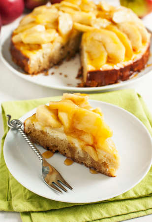 Caramel apple cheesecake pieの写真素材