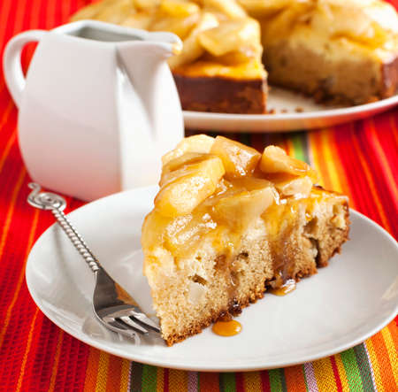 Caramel apple cheesecake pieの写真素材