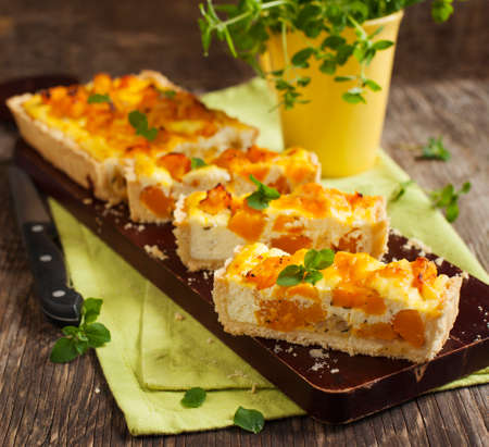 Pumpkin tart with ricottaの写真素材