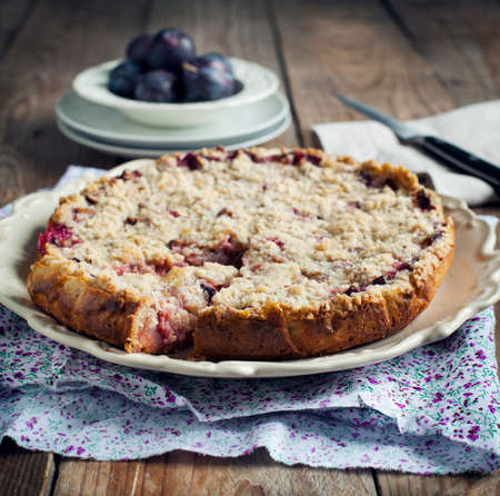 Plum Crumb Tartの写真素材