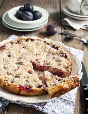 Plum Crumb Tartの写真素材