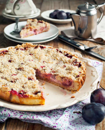 Plum Crumb Tartの写真素材