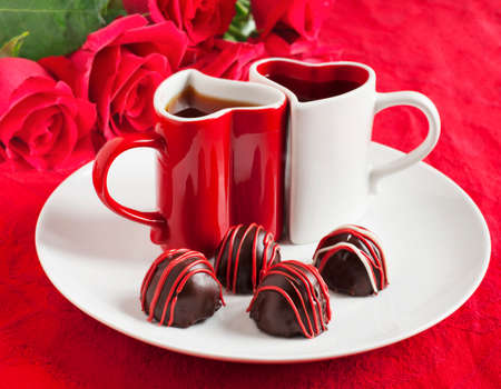 Hand made Chocolate truffle for Valentine Dayの写真素材