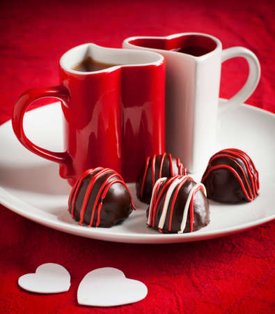 Hand made Chocolate truffle for Valentine Dayの写真素材