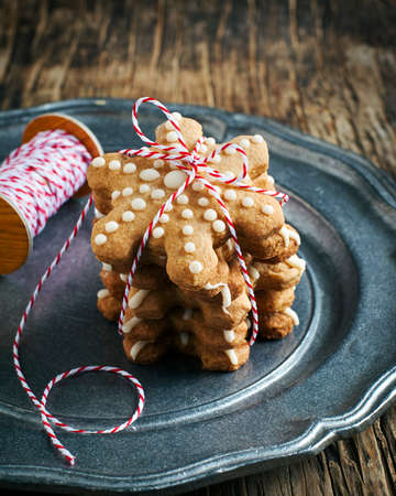 Christmas gingerbread cookiesの写真素材