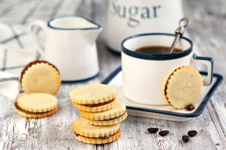 Cookies with chocolate hazelnut cream