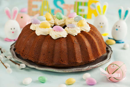 Easter chocolate cakeの写真素材