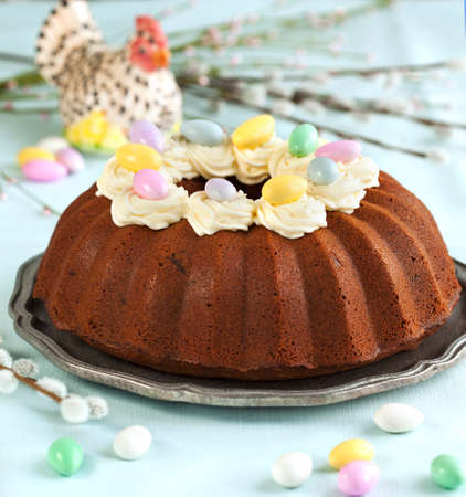 Easter chocolate cakeの写真素材