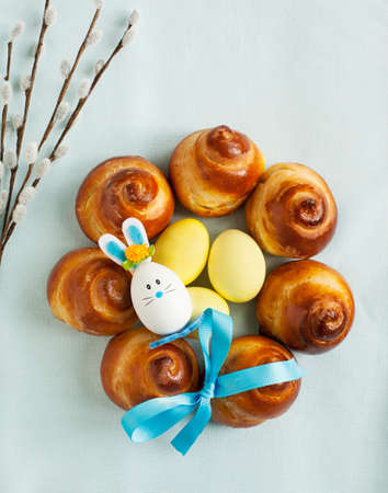 Easter Sweet Bread Wreathの写真素材