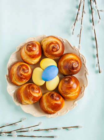 Easter Sweet Bread Wreathの写真素材