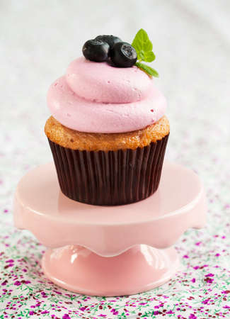 Blueberry cupcakeの写真素材