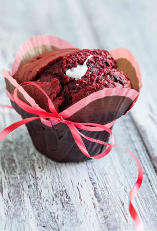 Red Velvet Muffinの写真素材