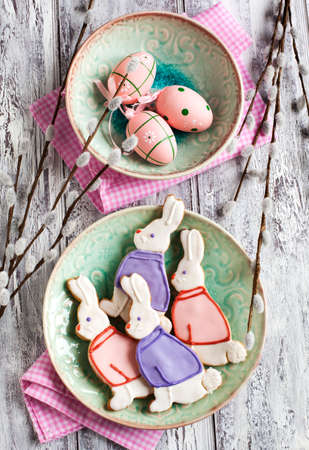 Easter bunny cookies. Shortbread cookies.の写真素材