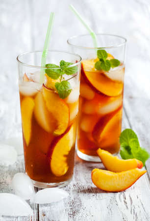 Peach iced teaの写真素材