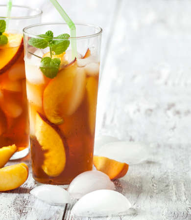 Peach iced teaの写真素材