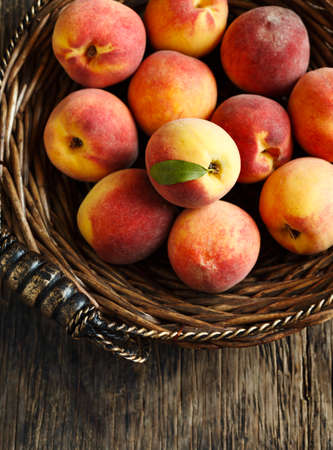 Fresh organic peachesの写真素材