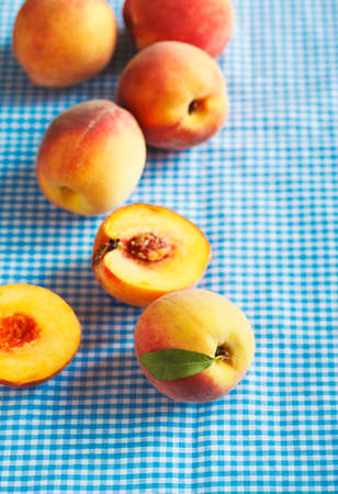 Fresh organic peachesの写真素材