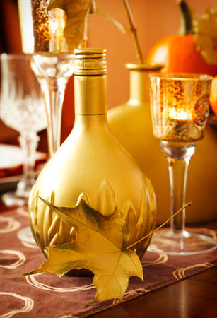 Thanksgiving table setting. Table decorationの写真素材