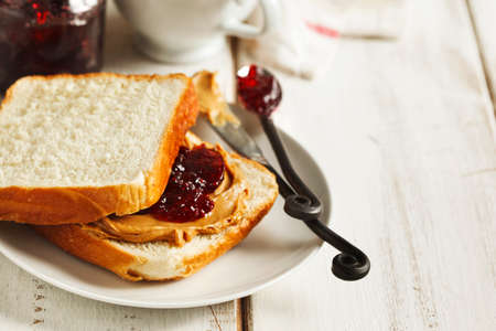 Peanut Butter and Jelly Sandwichの写真素材