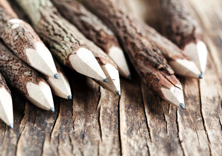 Set of pencils made of real wood tamarind treesの写真素材