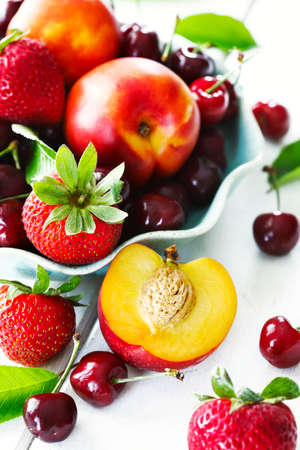 Summer berries and fruitsの写真素材