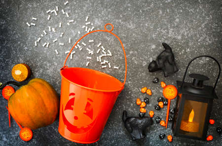 Halloween set, top viewの写真素材