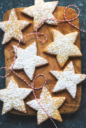 Christmas Star Cookies, top viewの写真素材