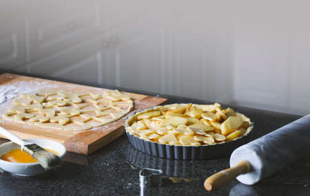 Making a pieの写真素材