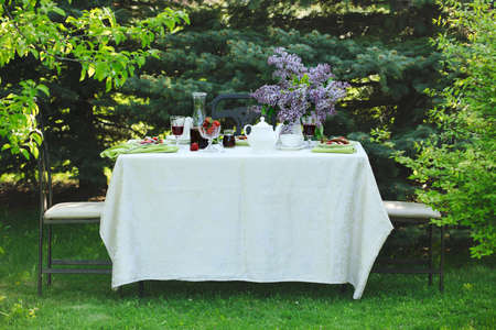 Summer breakfast in the garden