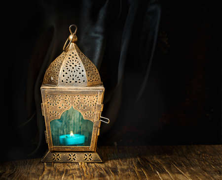 Gold Arabic Lantern, copy space