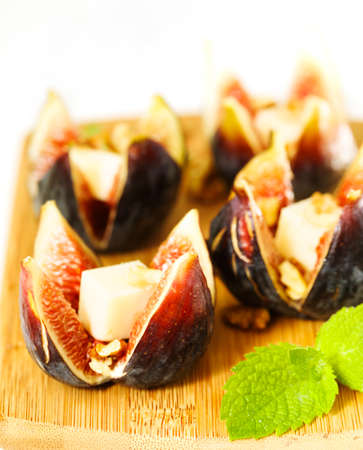 Figs witn cheese and nuts.
