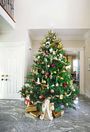 Beautiful decorated christmas treeの写真素材