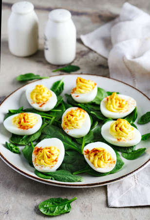 Deviled Eggs with Paprika as an Appetizerの写真素材