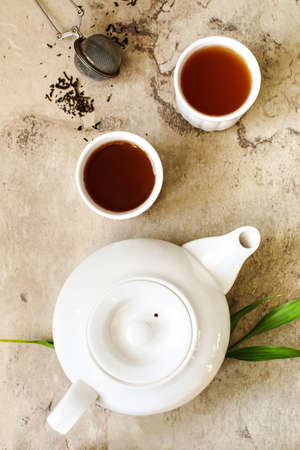 Chinese tea. Pu-erh Tea, top viewの写真素材