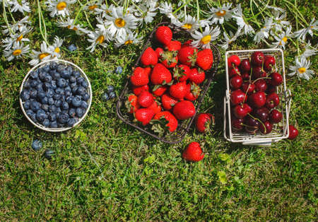 Various fresh summer berriesの写真素材