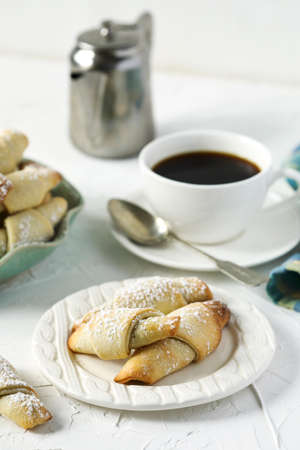 Rugelach with chocolate fillingの写真素材