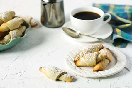 Rugelach with chocolate fillingの写真素材