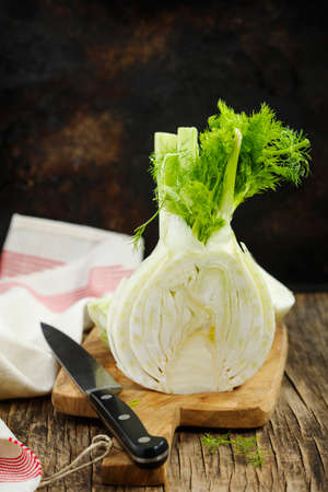 Raw Organic Fennel Bulbs Ready to Cookの写真素材