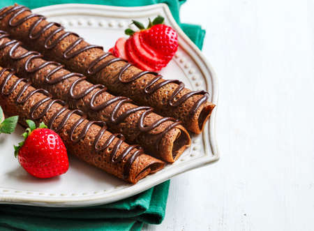 Chocolate crepesの写真素材