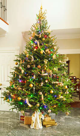 Decorated Christmas treeの写真素材