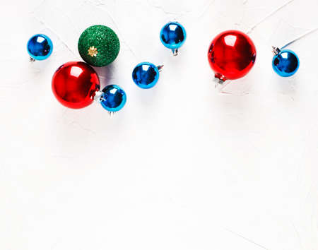 Christmas background with ornaments, copy space.の写真素材
