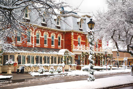 NIAGARA ON THE LAKE, ONTARIO - DECEMBER 2, 2019 - Prince of Wales Hotel in Niagara On The Lake at winter time, Ontario, Canadaのeditorial素材