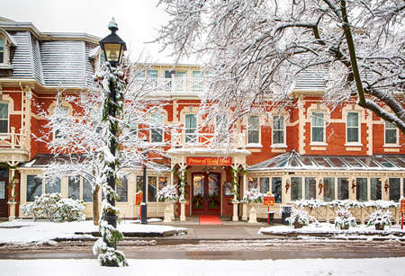 NIAGARA ON THE LAKE, ONTARIO - DECEMBER 2, 2019 - Prince of Wales Hotel in Niagara On The Lake at winter time, Ontario, Canadaのeditorial素材