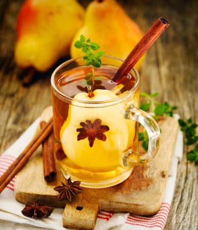Pear punch with spices の写真素材