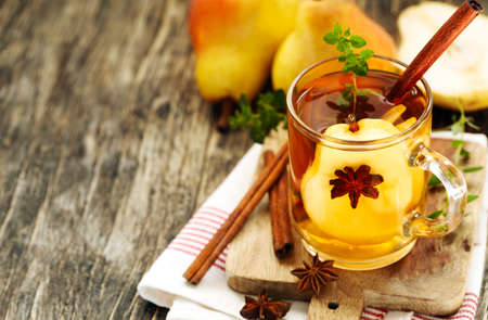 Pear punch with spicesの写真素材