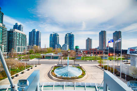 Toronto, Canada - May 3, 2020: Bremner Blvd view from Metro Toronto Convention Centre in Downtown Toronto, Ontario.のeditorial素材