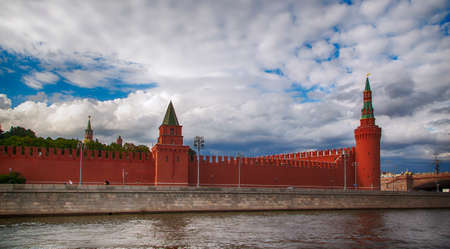 MOSCOW - JULY 23, 2021: Panorama of Moscow Kremlin in summer, popular landmark.のeditorial素材