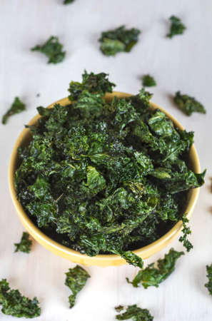 Kale chips. Healthy snack